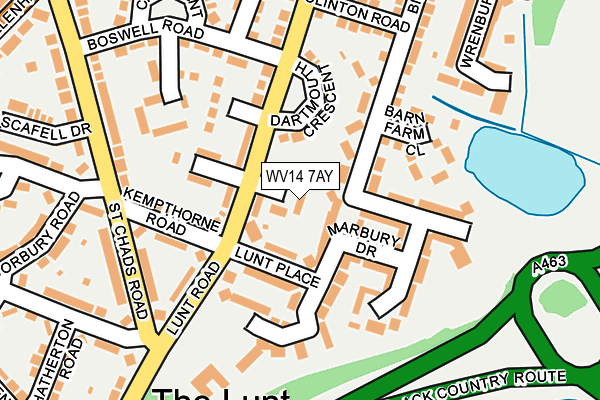 WV14 7AY map - OS OpenMap – Local (Ordnance Survey)