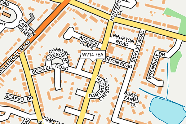 WV14 7BA map - OS OpenMap – Local (Ordnance Survey)