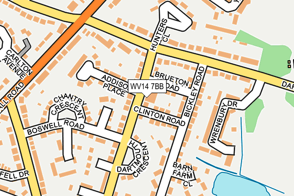 WV14 7BB map - OS OpenMap – Local (Ordnance Survey)
