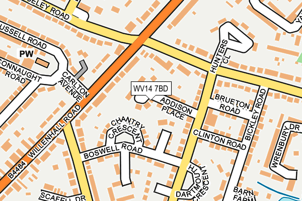 WV14 7BD map - OS OpenMap – Local (Ordnance Survey)