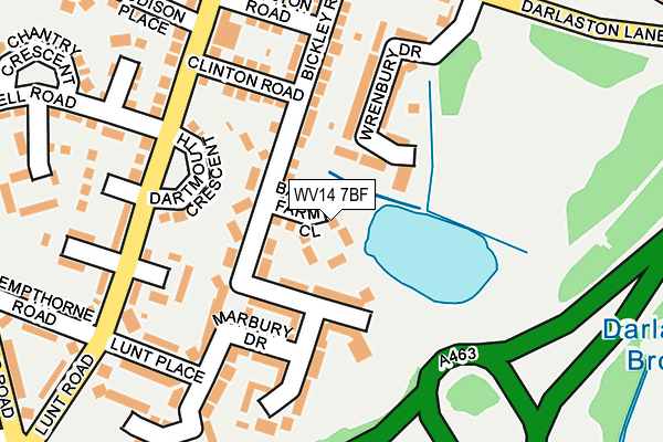 WV14 7BF map - OS OpenMap – Local (Ordnance Survey)