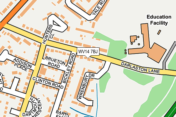 WV14 7BJ map - OS OpenMap – Local (Ordnance Survey)