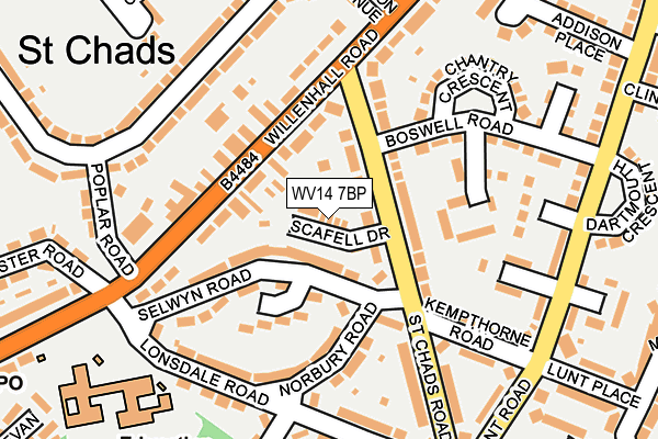 WV14 7BP map - OS OpenMap – Local (Ordnance Survey)