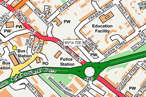 WV14 7DE map - OS OpenMap – Local (Ordnance Survey)