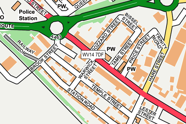 WV14 7DF map - OS OpenMap – Local (Ordnance Survey)