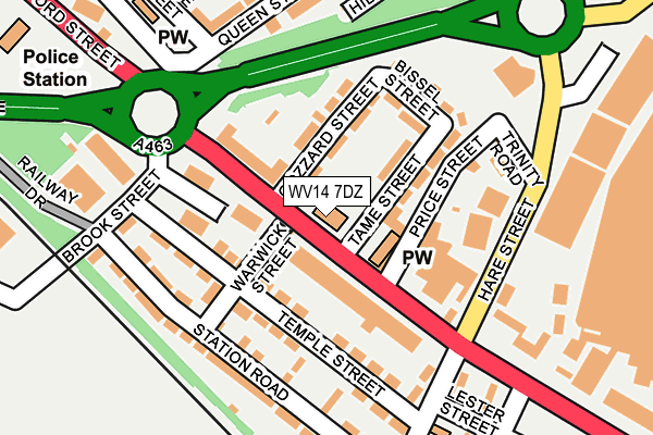 WV14 7DZ map - OS OpenMap – Local (Ordnance Survey)