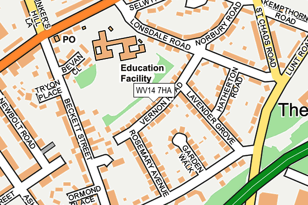 WV14 7HA map - OS OpenMap – Local (Ordnance Survey)