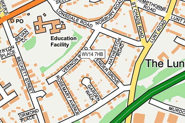 WV14 7HB map - OS OpenMap – Local (Ordnance Survey)