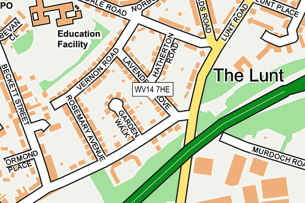 WV14 7HE map - OS OpenMap – Local (Ordnance Survey)