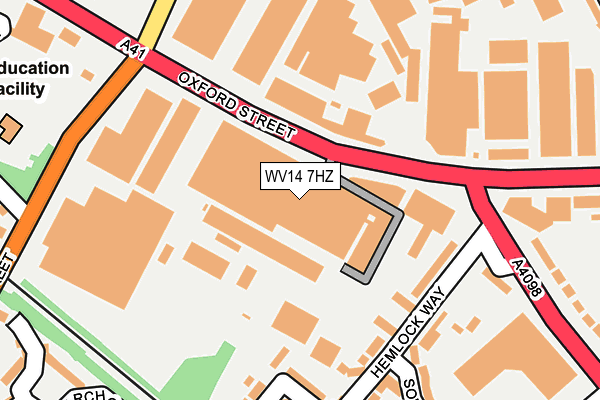WV14 7HZ map - OS OpenMap – Local (Ordnance Survey)