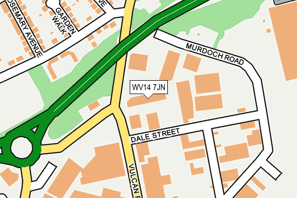 WV14 7JN map - OS OpenMap – Local (Ordnance Survey)