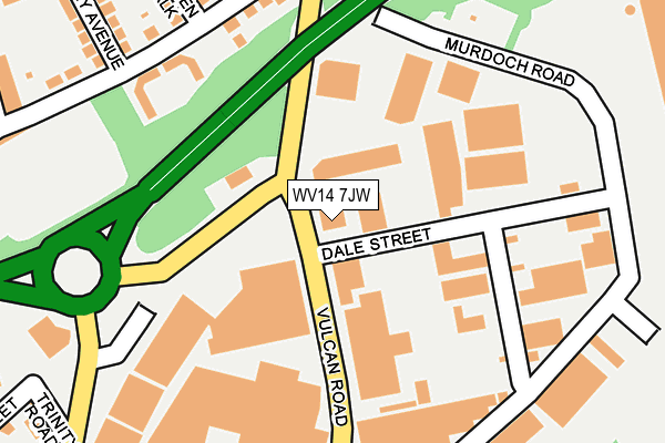 WV14 7JW map - OS OpenMap – Local (Ordnance Survey)