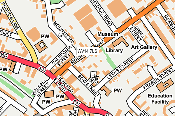 WV14 7LS map - OS OpenMap – Local (Ordnance Survey)