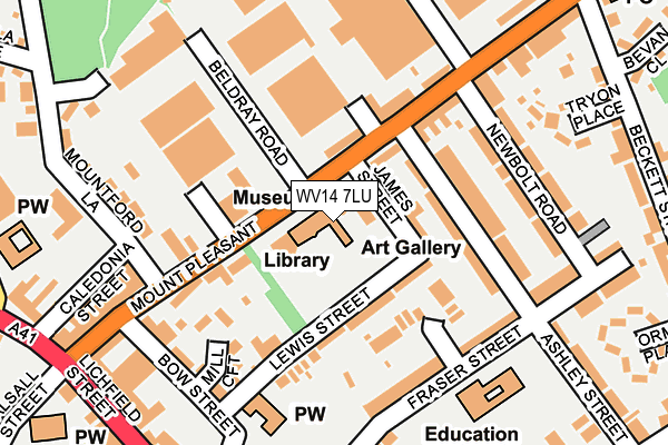 WV14 7LU map - OS OpenMap – Local (Ordnance Survey)