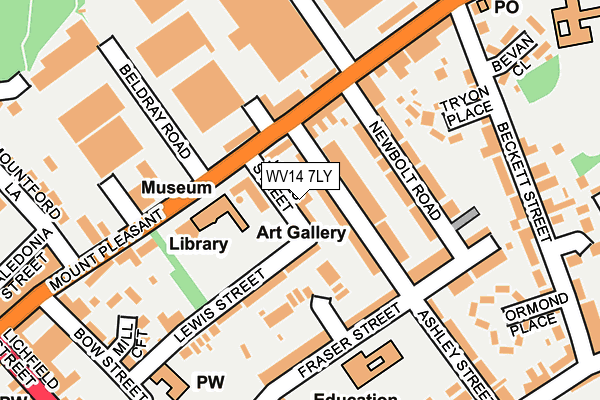 WV14 7LY map - OS OpenMap – Local (Ordnance Survey)