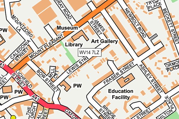 WV14 7LZ map - OS OpenMap – Local (Ordnance Survey)