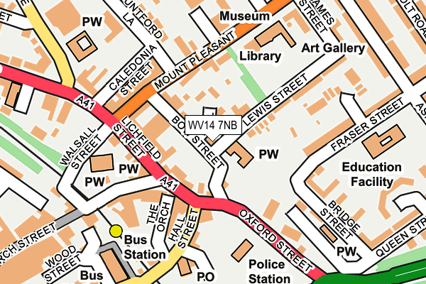 WV14 7NB map - OS OpenMap – Local (Ordnance Survey)