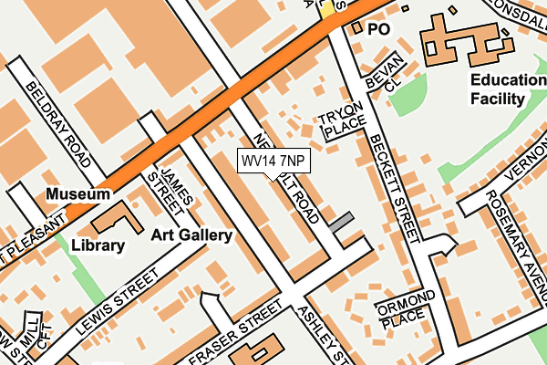 WV14 7NP map - OS OpenMap – Local (Ordnance Survey)