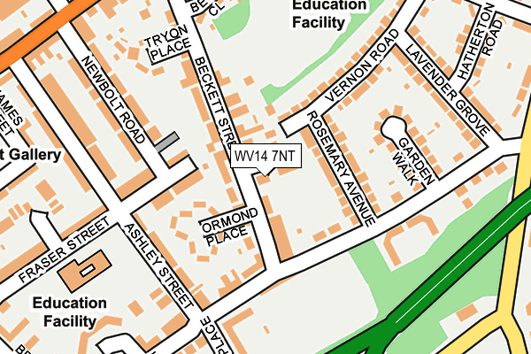 WV14 7NT map - OS OpenMap – Local (Ordnance Survey)