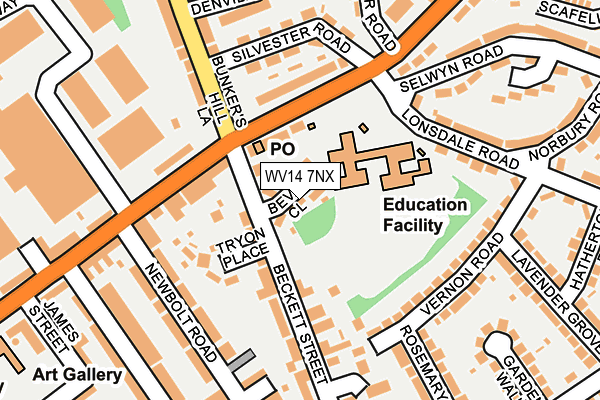 WV14 7NX map - OS OpenMap – Local (Ordnance Survey)