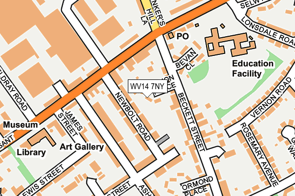 WV14 7NY map - OS OpenMap – Local (Ordnance Survey)