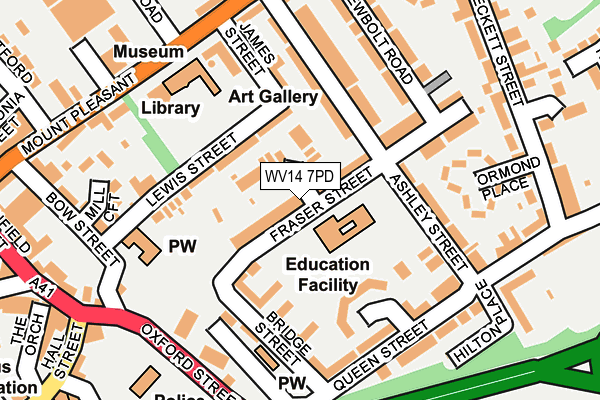 WV14 7PD map - OS OpenMap – Local (Ordnance Survey)
