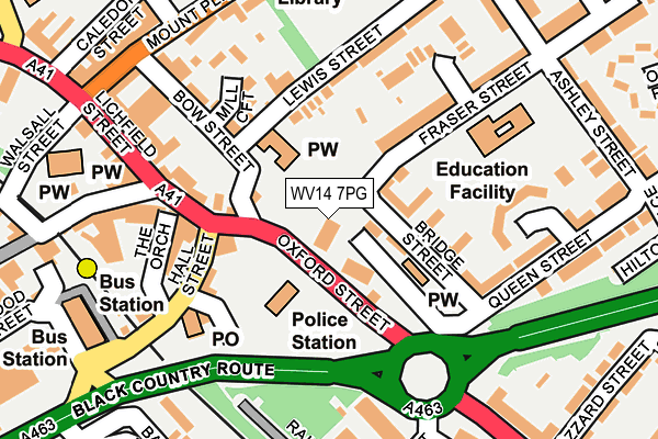 WV14 7PG map - OS OpenMap – Local (Ordnance Survey)