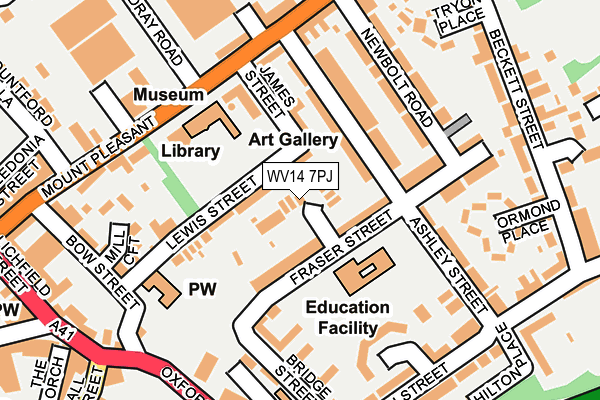 WV14 7PJ map - OS OpenMap – Local (Ordnance Survey)
