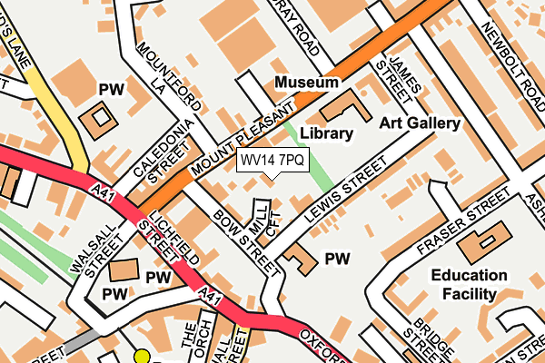WV14 7PQ map - OS OpenMap – Local (Ordnance Survey)