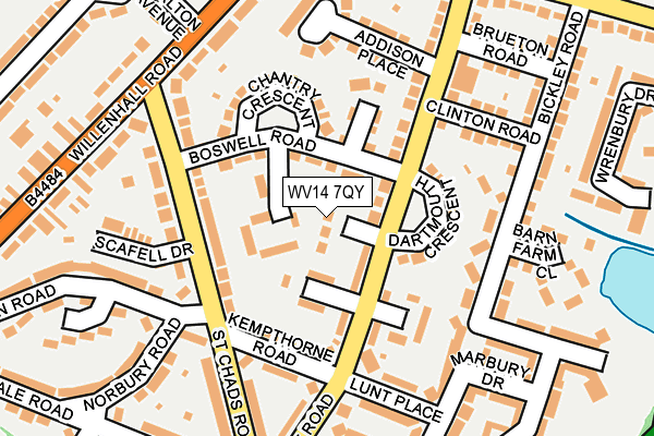 WV14 7QY map - OS OpenMap – Local (Ordnance Survey)