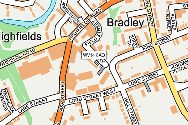 WV14 8AQ map - OS OpenMap – Local (Ordnance Survey)