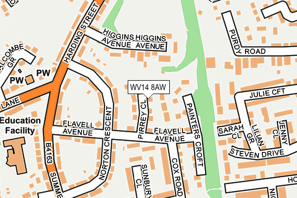 WV14 8AW map - OS OpenMap – Local (Ordnance Survey)