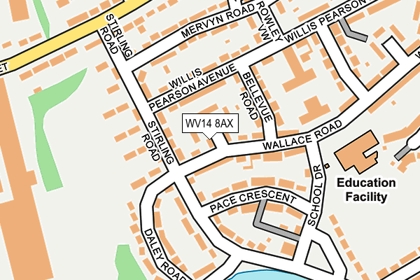 WV14 8AX map - OS OpenMap – Local (Ordnance Survey)