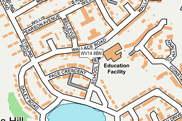 WV14 8BN map - OS OpenMap – Local (Ordnance Survey)