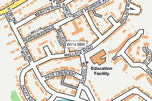 WV14 8BW map - OS OpenMap – Local (Ordnance Survey)