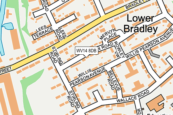 WV14 8DB map - OS OpenMap – Local (Ordnance Survey)