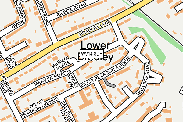 WV14 8DF map - OS OpenMap – Local (Ordnance Survey)