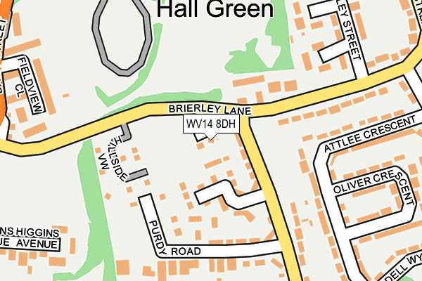 WV14 8DH map - OS OpenMap – Local (Ordnance Survey)