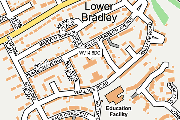 WV14 8DQ map - OS OpenMap – Local (Ordnance Survey)