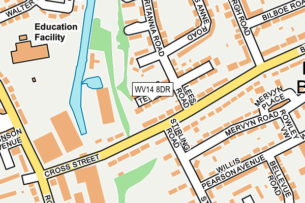 WV14 8DR map - OS OpenMap – Local (Ordnance Survey)