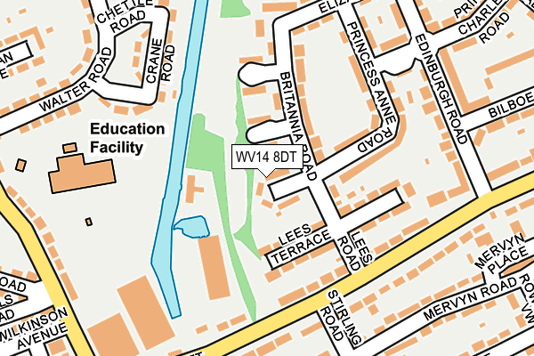 WV14 8DT map - OS OpenMap – Local (Ordnance Survey)