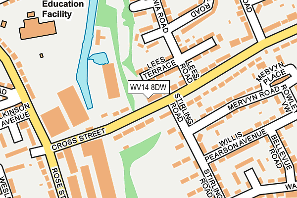 WV14 8DW map - OS OpenMap – Local (Ordnance Survey)