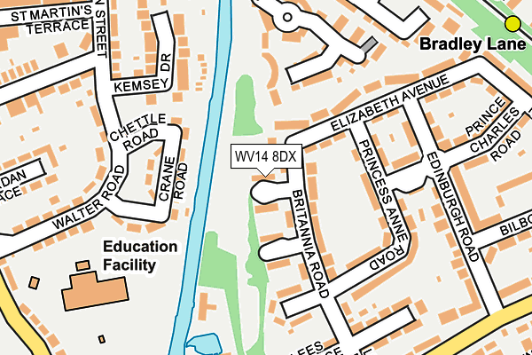 WV14 8DX map - OS OpenMap – Local (Ordnance Survey)