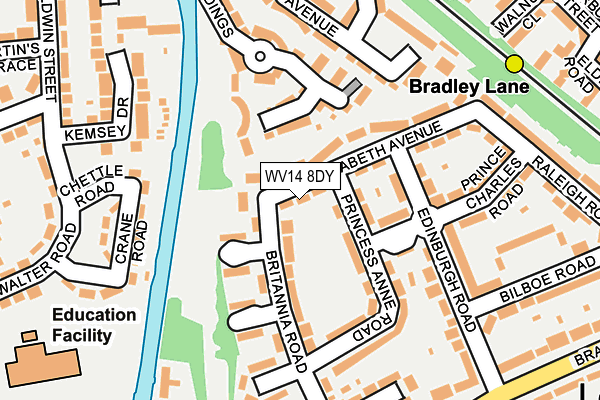 WV14 8DY map - OS OpenMap – Local (Ordnance Survey)