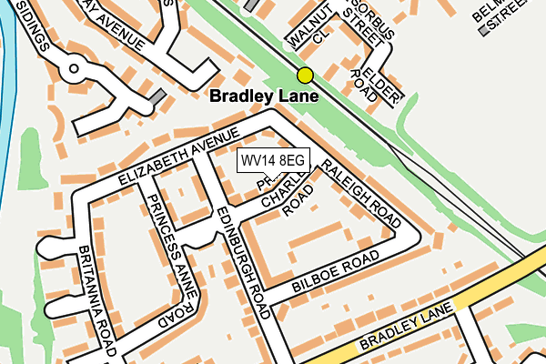 WV14 8EG map - OS OpenMap – Local (Ordnance Survey)