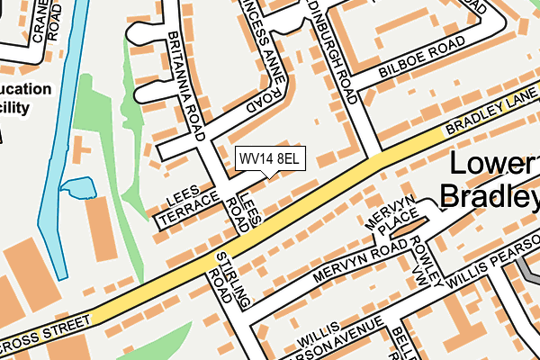 WV14 8EL map - OS OpenMap – Local (Ordnance Survey)