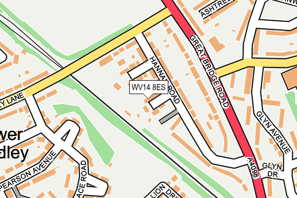 WV14 8ES map - OS OpenMap – Local (Ordnance Survey)