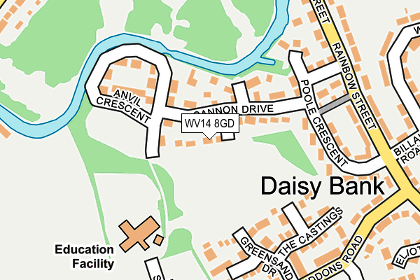 WV14 8GD map - OS OpenMap – Local (Ordnance Survey)