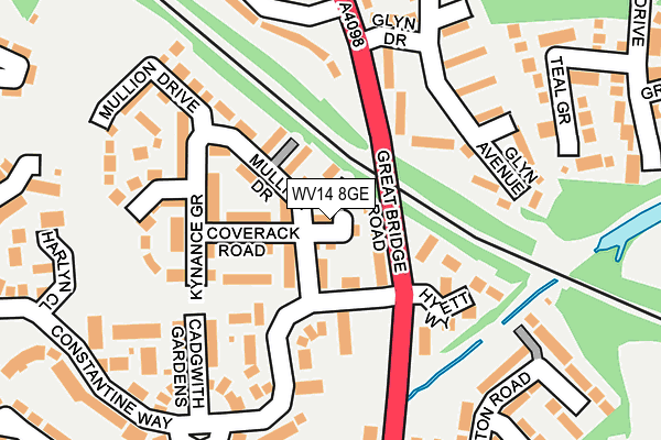 WV14 8GE map - OS OpenMap – Local (Ordnance Survey)