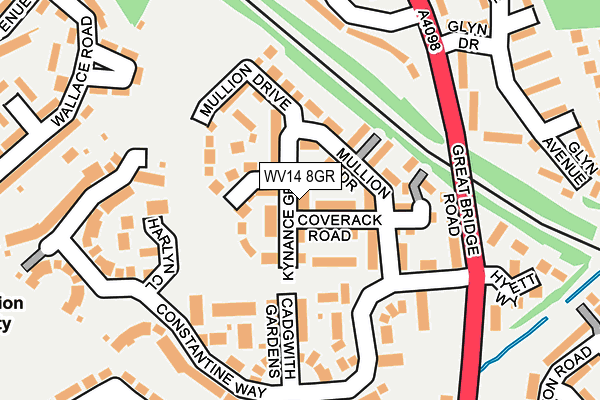 WV14 8GR map - OS OpenMap – Local (Ordnance Survey)